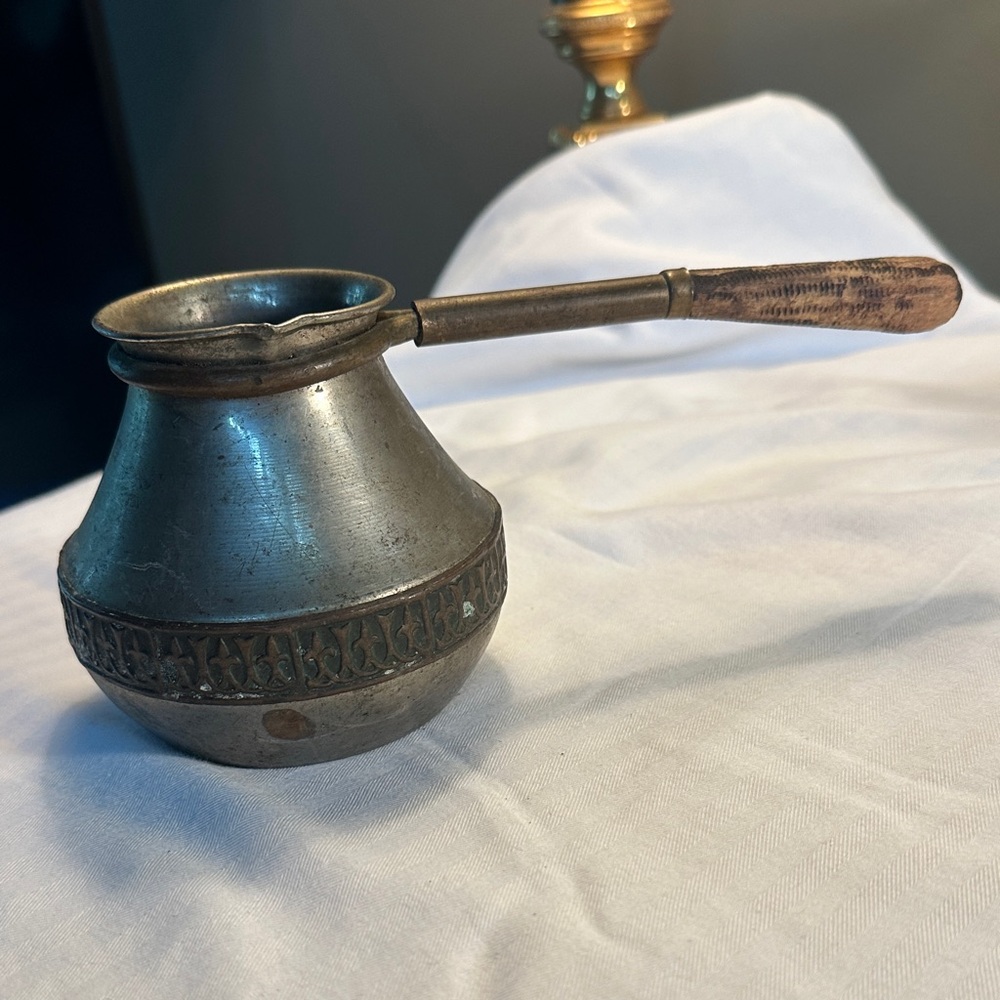 Vintage Coffee/Ibrik Pot with Wood Handle